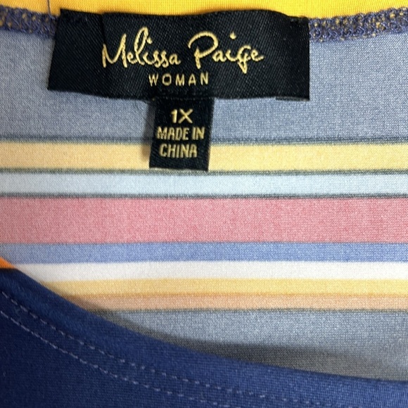 Melissa Page Rainbow Tie Bottom Top Sz 1X - Picture 6 of 10